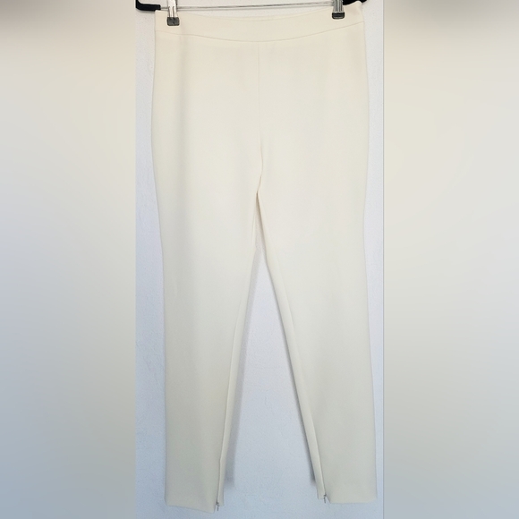 MaxMara Luxe Women's Leisure Trausers Skinny Side Zip Cream Zip Leg Small - Picture 9 of 14